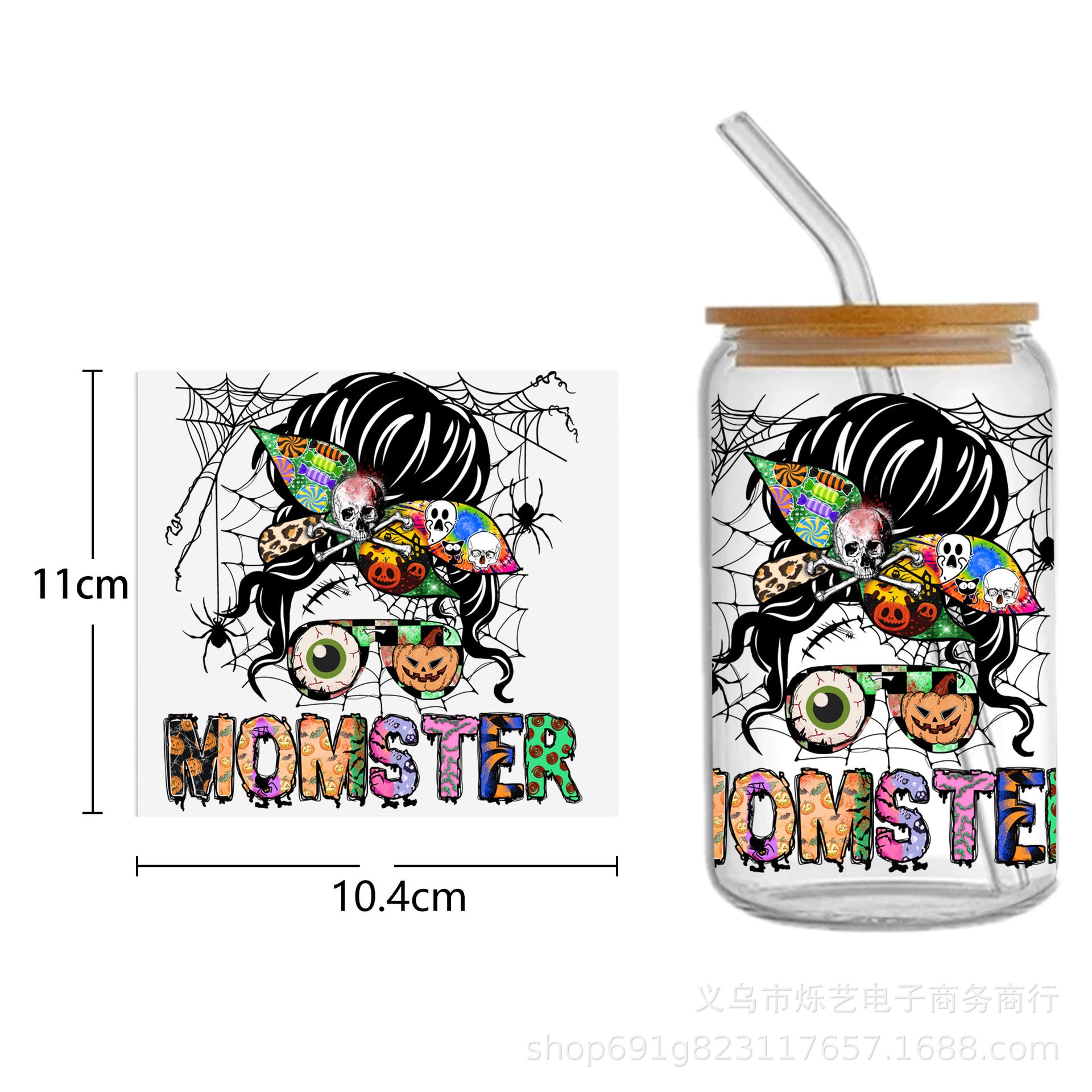 Wholesale Black Girl Series UV DTF Transfer Crystal Cup Sticker